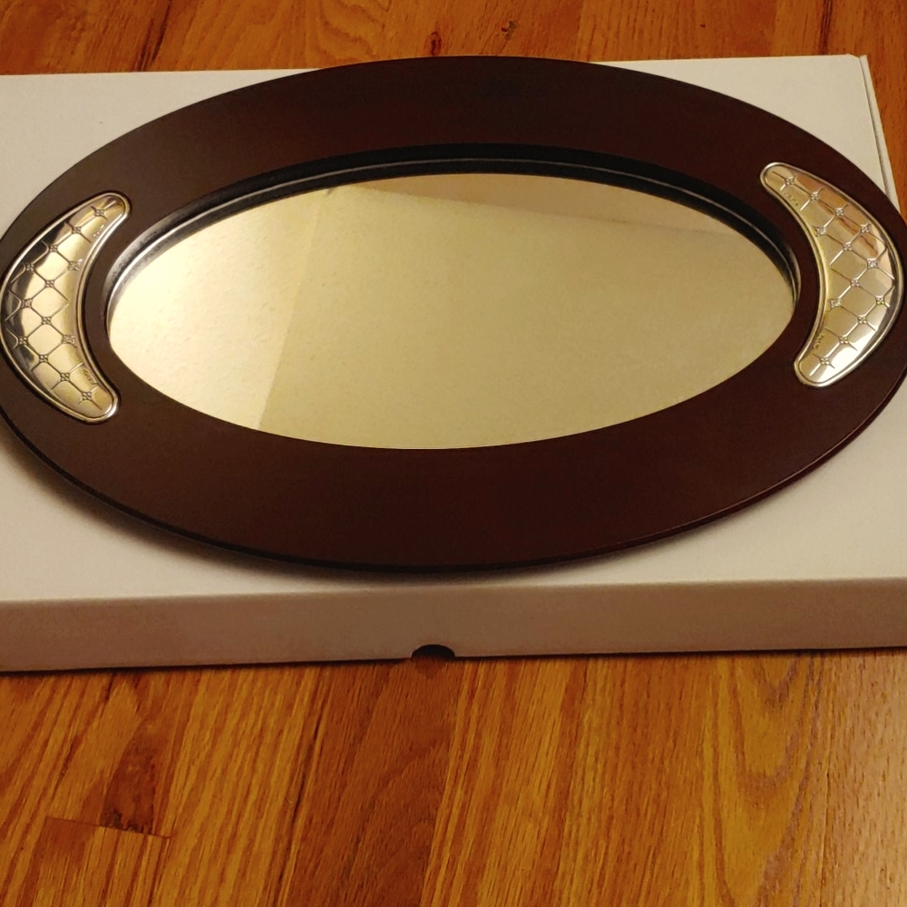 Beautiful Hazorfim wood & silver tray